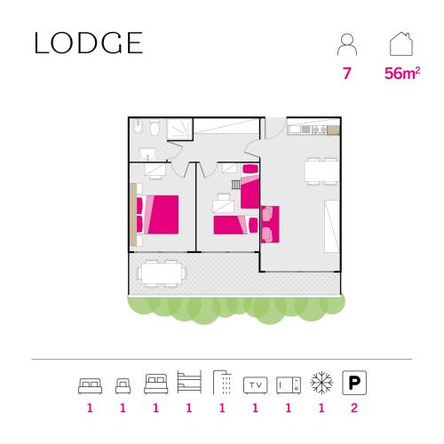 Vakantiepark Isamar - plattegrond residence - Lodge Floor