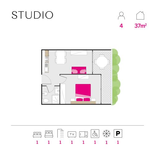 Isamar Village - residence layout plan - Studio Floor