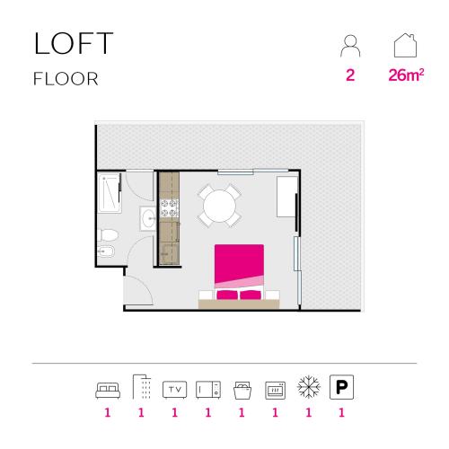 Vakantiepark Isamar - plattegrond residence - Loft Floor Floor